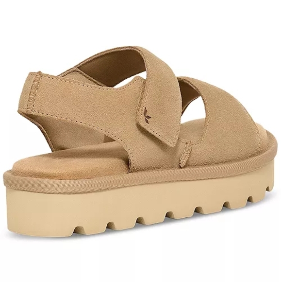 NEW Koolaburra By UGG Tizz Tan Platform Sandals with Velcro Straps Size 8 - Picture 3 of 12